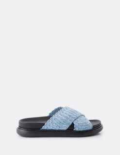 Flats-L'INTERVALLE Tuva Turquoise Raffia