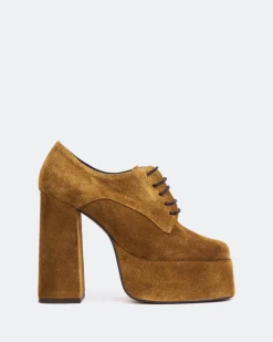 Platforms|Lace-up-L'INTERVALLE Ursuline Brown Suede
