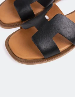 Flats-L'INTERVALLE Valmy Black Leather