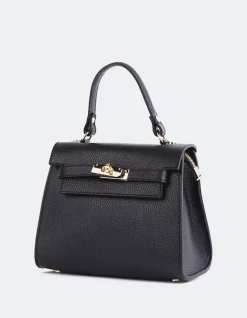 Top Handle-L'INTERVALLE Vance Black Leather