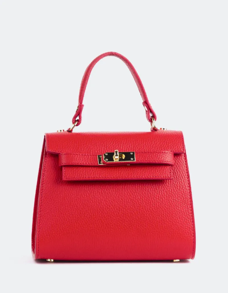 Top Handle-L'INTERVALLE Vance Red Leather