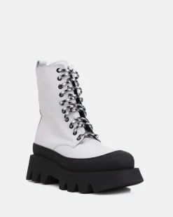 Lace-up|Ankle Boots-L'INTERVALLE Vancouver White Leather