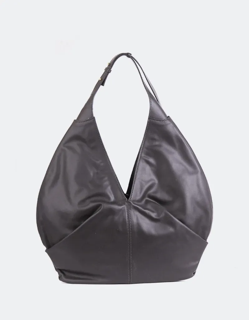 Top Handle-L'INTERVALLE Varana Brown Leather