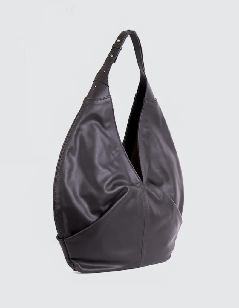 Top Handle-L'INTERVALLE Varana Brown Leather