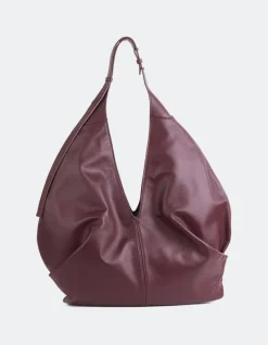 Top Handle-L'INTERVALLE Varana Burgundy Leather