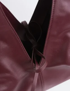 Top Handle-L'INTERVALLE Varana Burgundy Leather