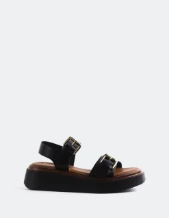 Wedges-L'INTERVALLE Varvara Black Leather