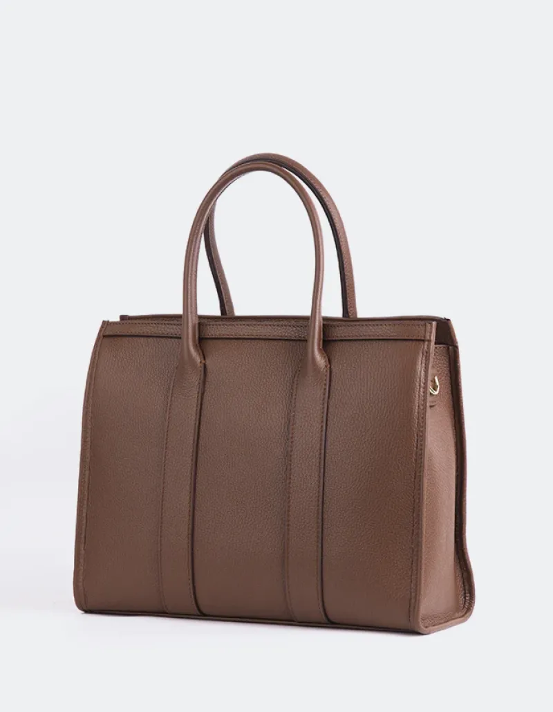 Top Handle-L'INTERVALLE Veena Cognac Leather