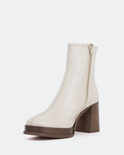 Platform|Ankle Boots-L'INTERVALLE Venezia Off White Naplack