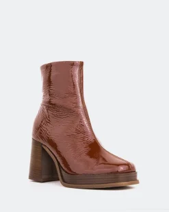 Platform|Ankle Boots-L'INTERVALLE Venezia Tan Naplack