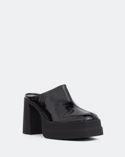Platforms|Mules-L'INTERVALLE Verdi Black Naplack