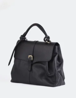 Top Handle-L'INTERVALLE Verone Black Leather