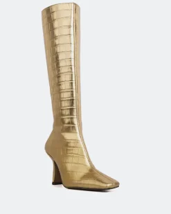 Tall Boots-L'INTERVALLE Viger Bronze Croco