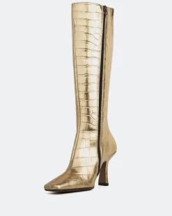 Tall Boots-L'INTERVALLE Viger Bronze Croco