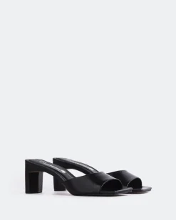 Mid Heels|Mules-L'INTERVALLE Visalia Black Leather