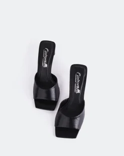 Mid Heels|Mules-L'INTERVALLE Visalia Black Leather