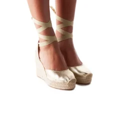 Espadrilles-L'INTERVALLE Volta Gold Canvas