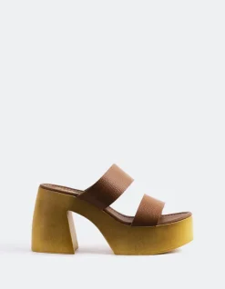 Wood Sandals|Platform-L'INTERVALLE Vyronas Tan Leather