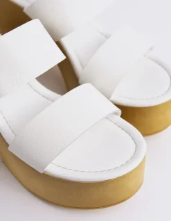Wood Sandals|Platform-L'INTERVALLE Vyronas White Leather