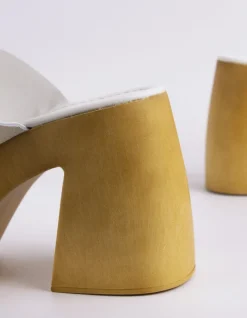 Wood Sandals|Platform-L'INTERVALLE Vyronas White Leather