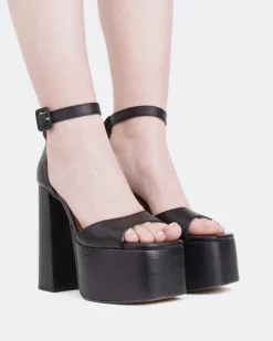 Platform-L'INTERVALLE Walton Black Leather/Cuir Noir
