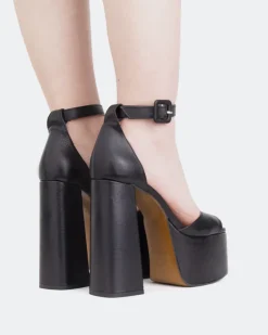 Platform-L'INTERVALLE Walton Black Leather/Cuir Noir