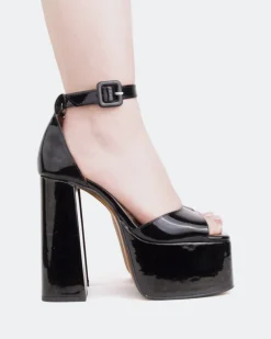 Platform-L'INTERVALLE Walton Black Patent/Vernis Noir