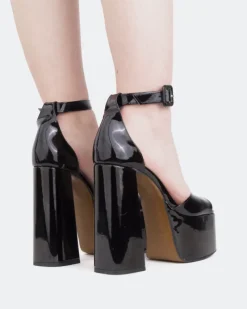 Platform-L'INTERVALLE Walton Black Patent/Vernis Noir
