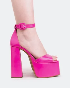 Platform-L'INTERVALLE Walton Pink Leather/Cuir Rose
