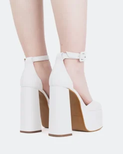 Platform-L'INTERVALLE Walton White Leather/Cuir Blanc