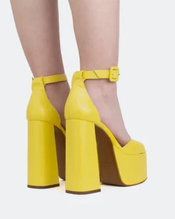 Platform-L'INTERVALLE Walton Yellow Leather/Cuir Jaune