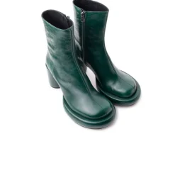 Ankle Boots-L'INTERVALLE Weston Dark Green Leather