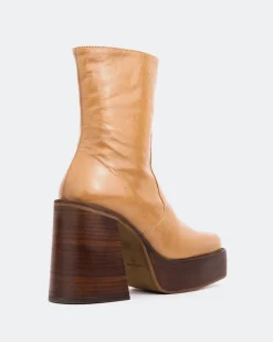 Platform|Ankle Boots-L'INTERVALLE Wicked Camel Leather