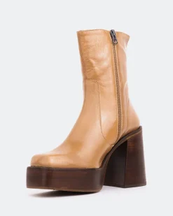 Platform|Ankle Boots-L'INTERVALLE Wicked Camel Leather