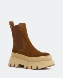Chelsea|Ankle Boots-L'INTERVALLE Wolfe Camel Suede