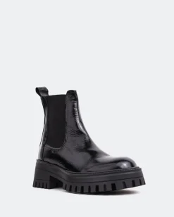 Chelsea|Ankle Boots-L'INTERVALLE Xia Black Shiny Leather