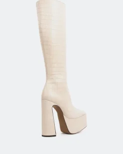 Platform|Tall Boots-L'INTERVALLE Yaroslav Pink Croco