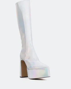 Platform|Tall Boots-L'INTERVALLE Yaroslav Silver Mirror