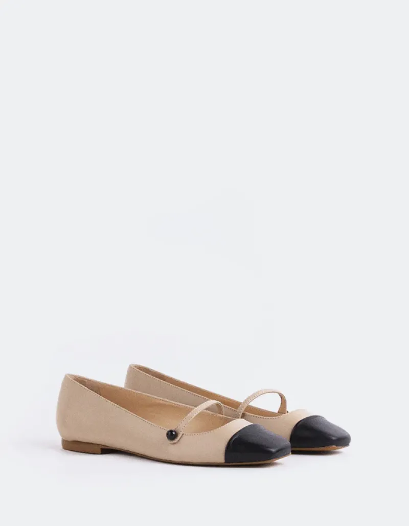 Ballerinas-L'INTERVALLE Yarrow Black.Nude Leather