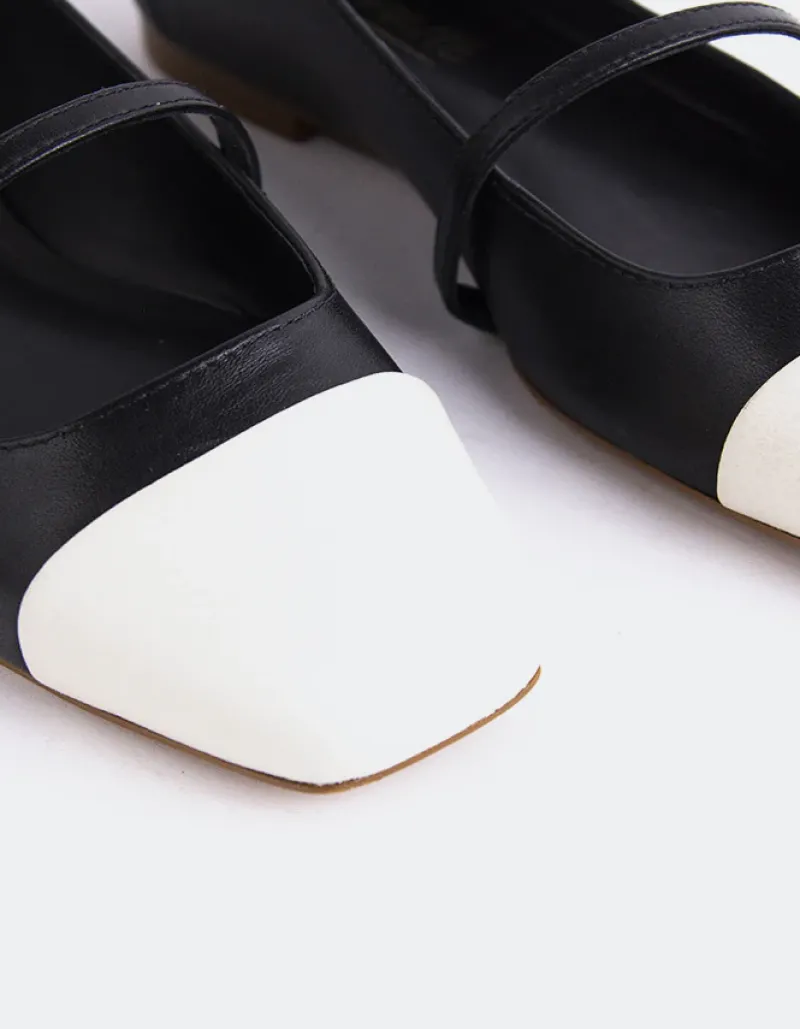Ballerinas-L'INTERVALLE Yarrow Off Wht.Black Leather
