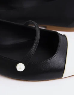 Ballerinas-L'INTERVALLE Yarrow Off Wht.Black Leather