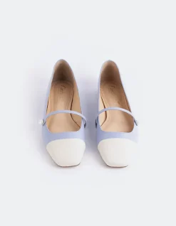 Ballerinas-L'INTERVALLE Yarrow Off Wht.Blue Leather