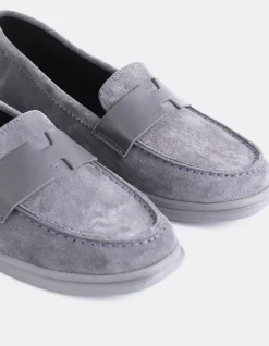 Loafers-L'INTERVALLE Yasmin Grey Suede