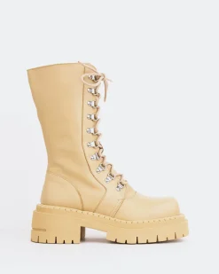 Ankle Boots-L'INTERVALLE Zafiro Cream Leather