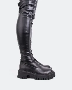 Over-the-knee|Stretch-L'INTERVALLE Ziota Black Stretch