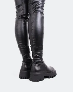 Over-the-knee|Stretch-L'INTERVALLE Ziota Black Stretch