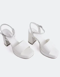 Platform|High Heels-L'INTERVALLE Zografou White Naplack
