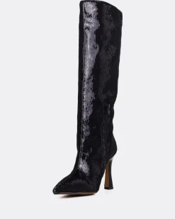 Tall Boots-L'INTERVALLE Zuri Black Sequins