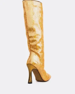 Tall Boots-L'INTERVALLE Zuri Gold Sequins
